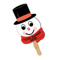 Holiday Fun Snowman on Stick Fan w/ Top Hat